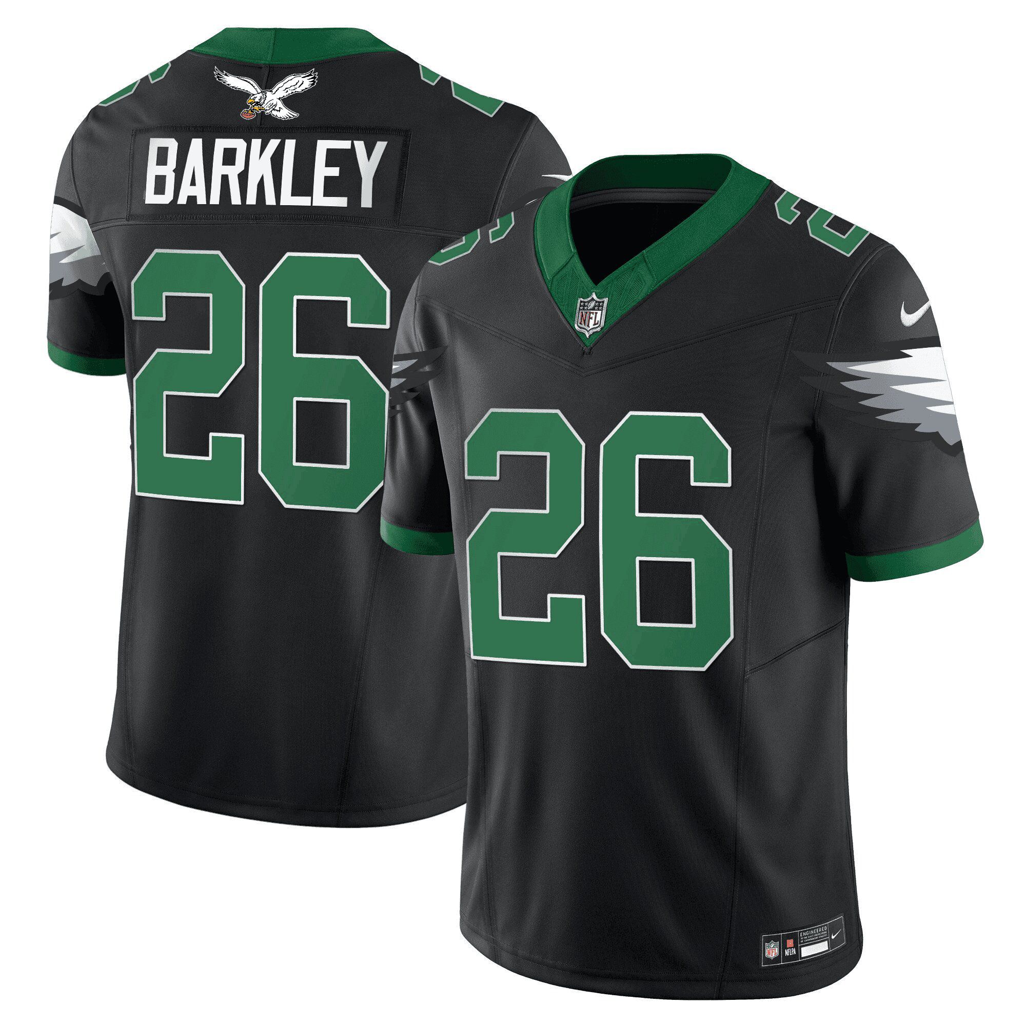 Men Philadelphia Eagles #26 Barkley Black 2024 Nike Vapor Limited NFL Jersey